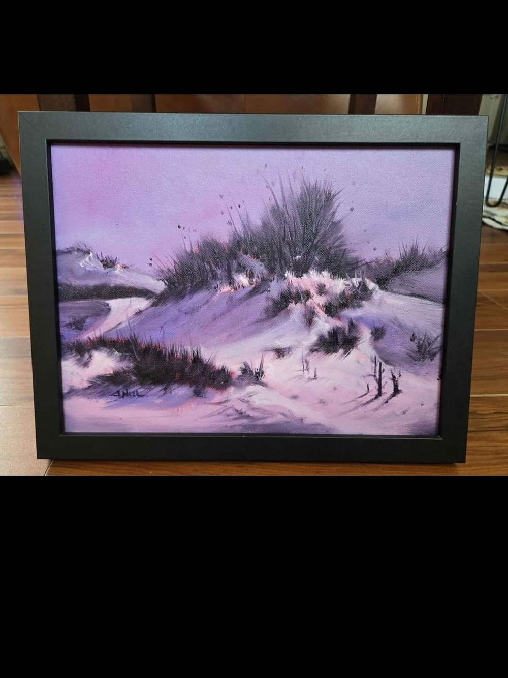 Framed Lavender Sand Dunes Landscape Wall Art